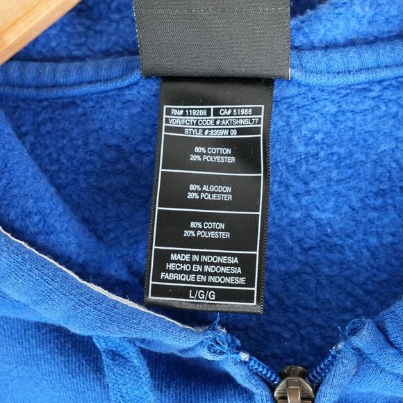 NFL Team Apparel Reebok Indianapolis Colts Womens L Full Zip Hoodie Sweatshirt - Picture 5 of 7